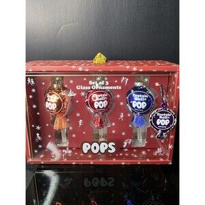 Tootsie Roll Pops Glass Christmas Ornaments Set of 3 Candy Holiday Décor NEW